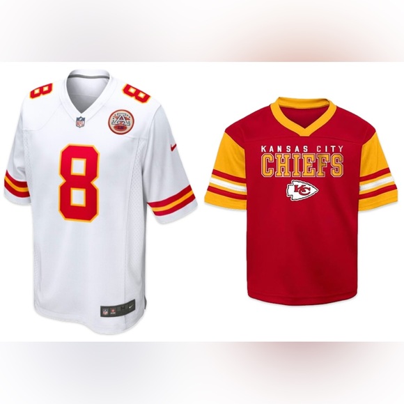 Lot of 2x NWT [Nike] & [NFL] Kansas City Chiefs NFL Jersey & Shirt Youth L 14/16 - Picture 2 of 13
